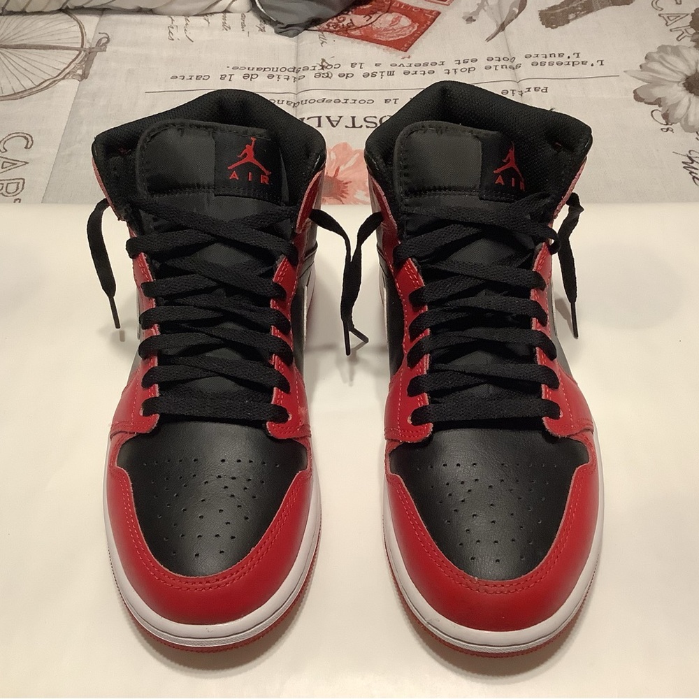 Jordan Men’s Red and Black High-Top Sneakers